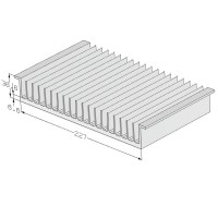 Aluminum Inverter heatsink 227(W)*36(H)mm,flexible cutting length